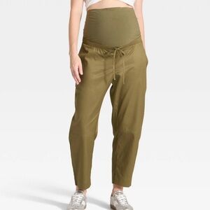 Over the Belly High-Rise Barrel Leg Chino Maternity Pants - Isabel Maternity